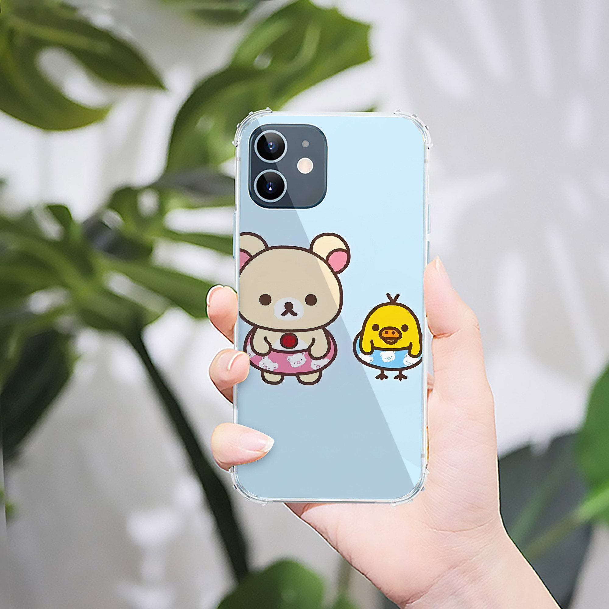 （画像用） リラックマ リラックマ キイロイトリ Rilakkuma Korilakkuma Kiiroitori 【iPhone 12シリーズ対応】透明スマホケース（クリアソフトケース）